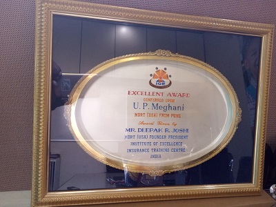 Award from Bimadeep for Achieving MDRT